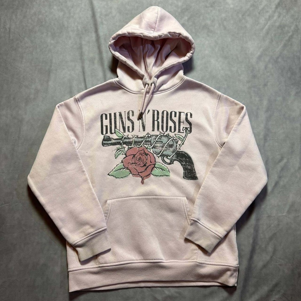 Guns N' Roses Pink Graphic Hoodie XS Rock Band Sweatshirt Rose Revolver‎ Logo